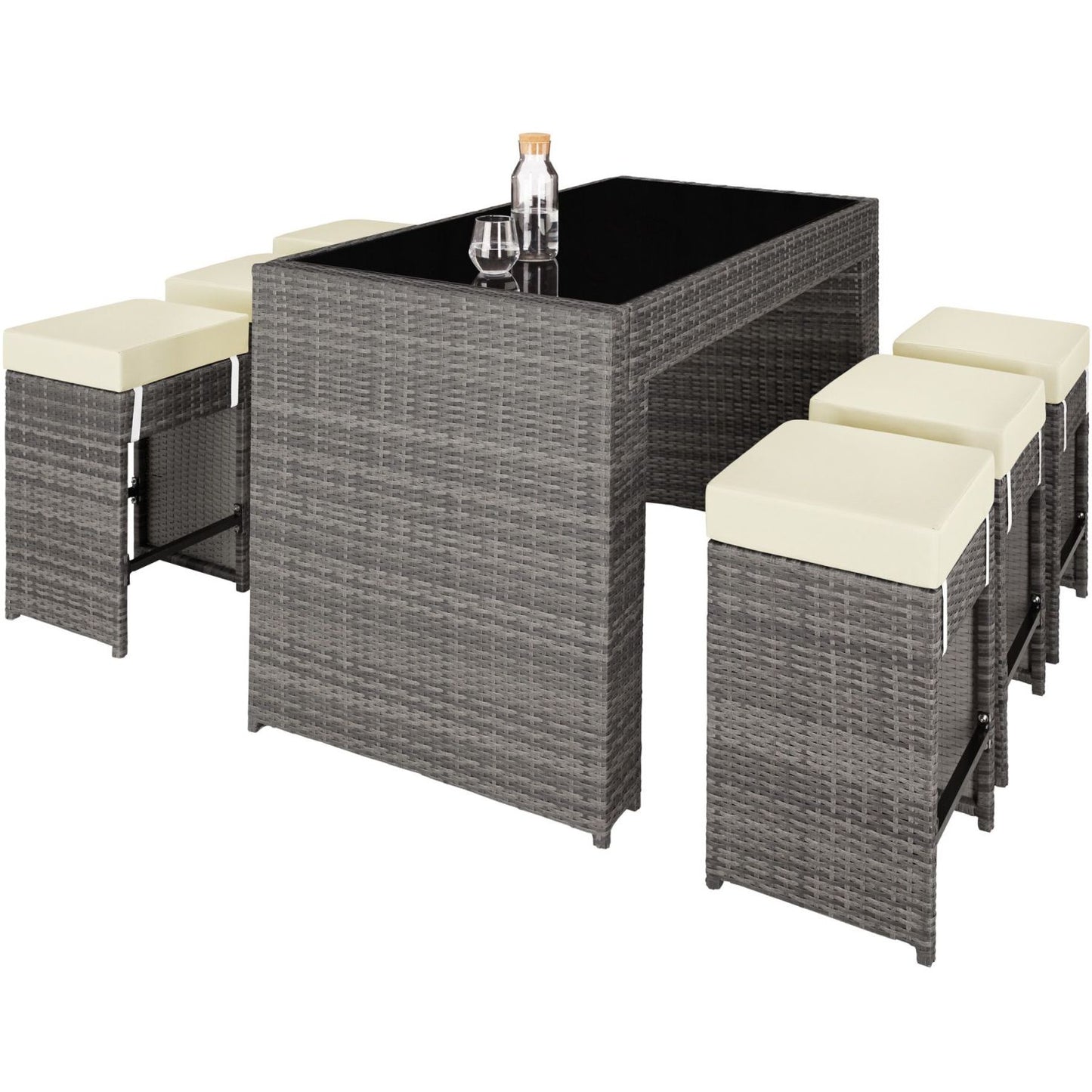 Rattan Stool Patio Dining Set