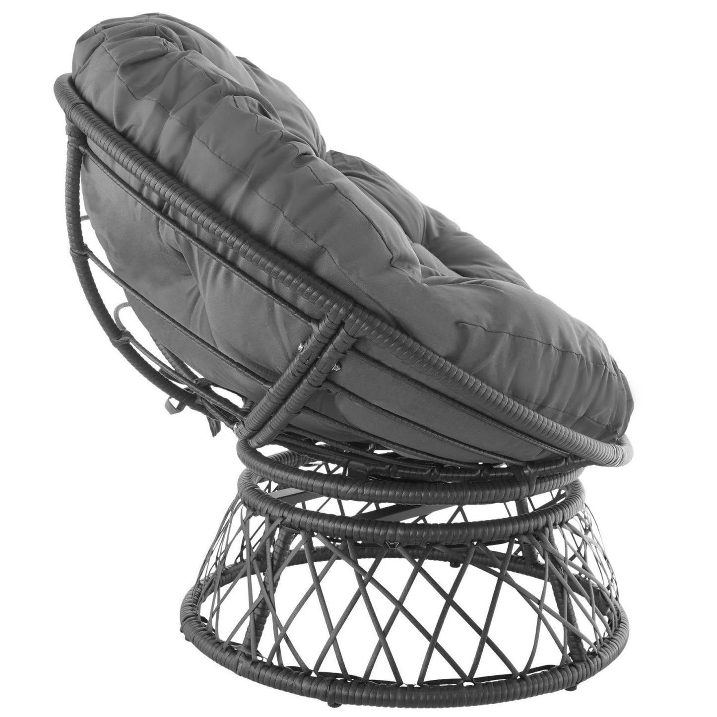 Rotating Concave Rattan Seat