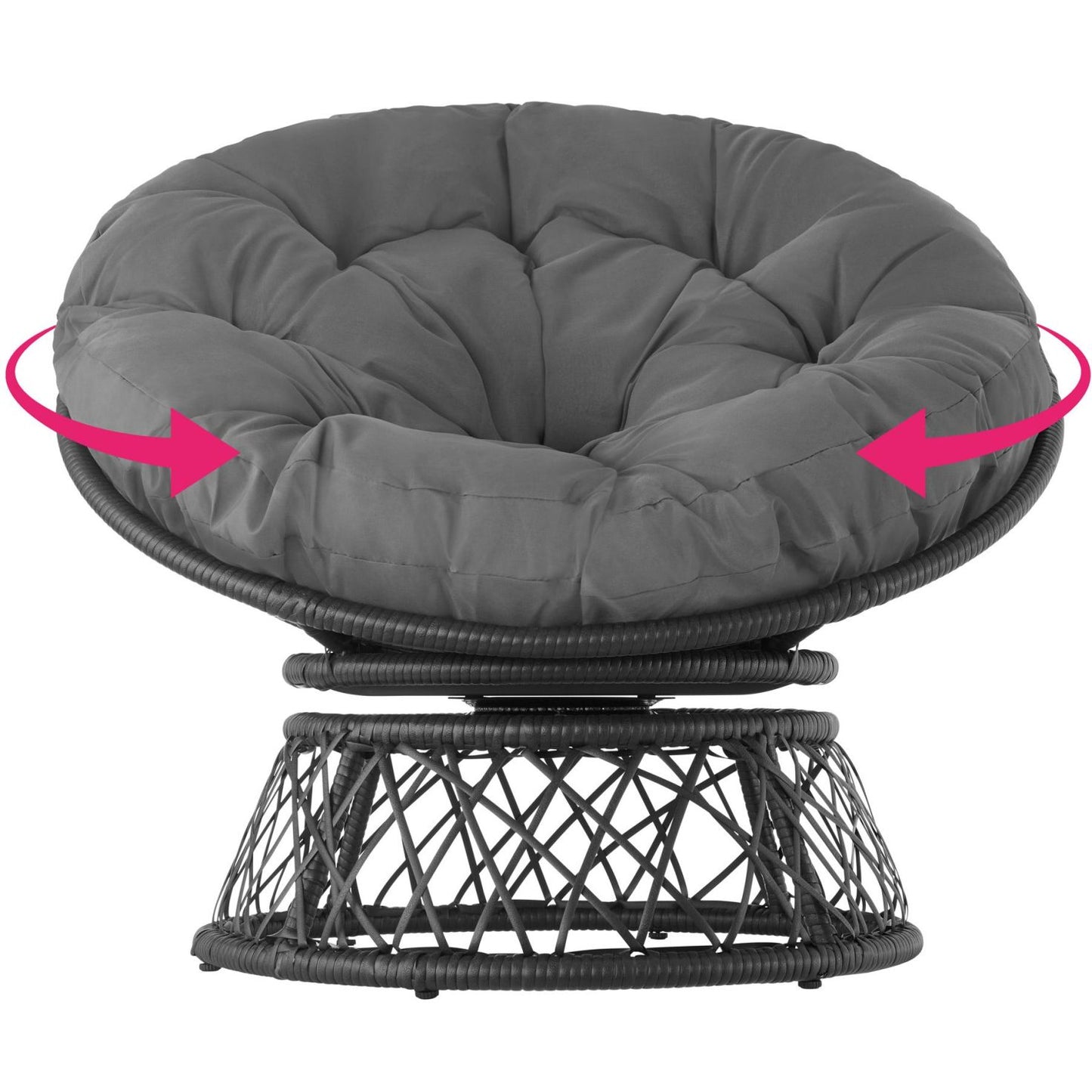 Rotating Concave Rattan Seat