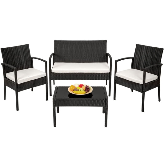 Outdoor Rattan Wicker Conversation Set