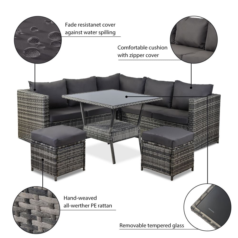 Garden Rattan Sofa Set