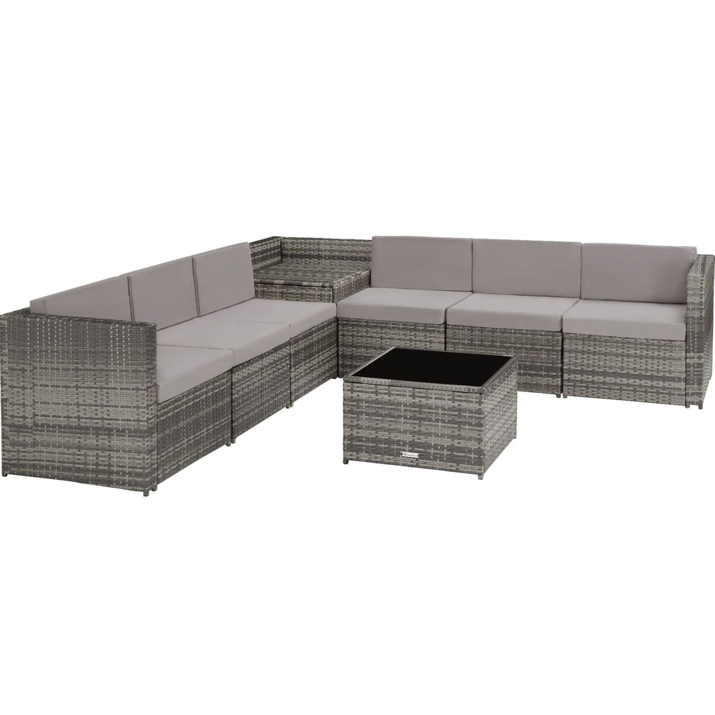 Outdoor Rattan Sofa Set with Storage Box