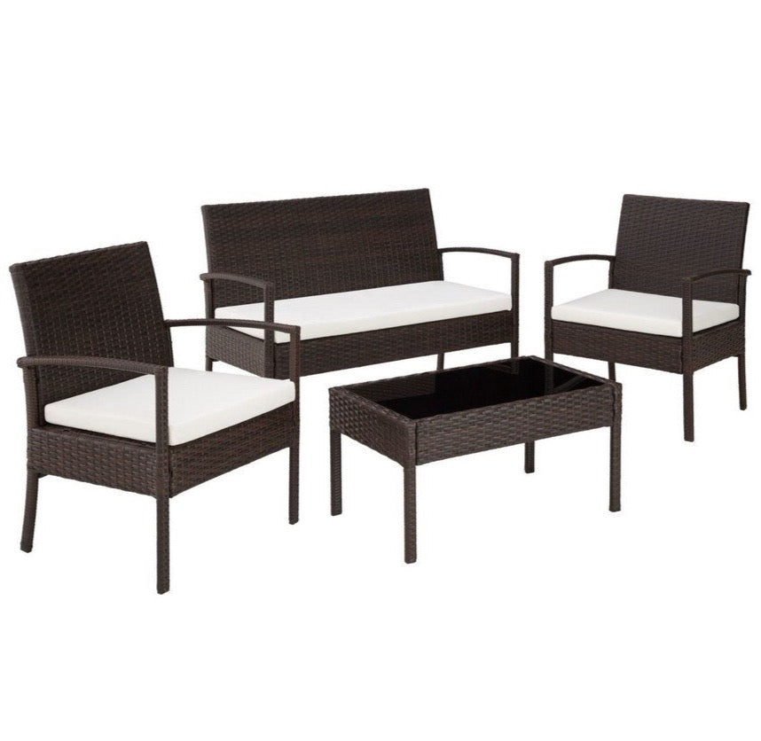 Outdoor Rattan Wicker Conversation Set