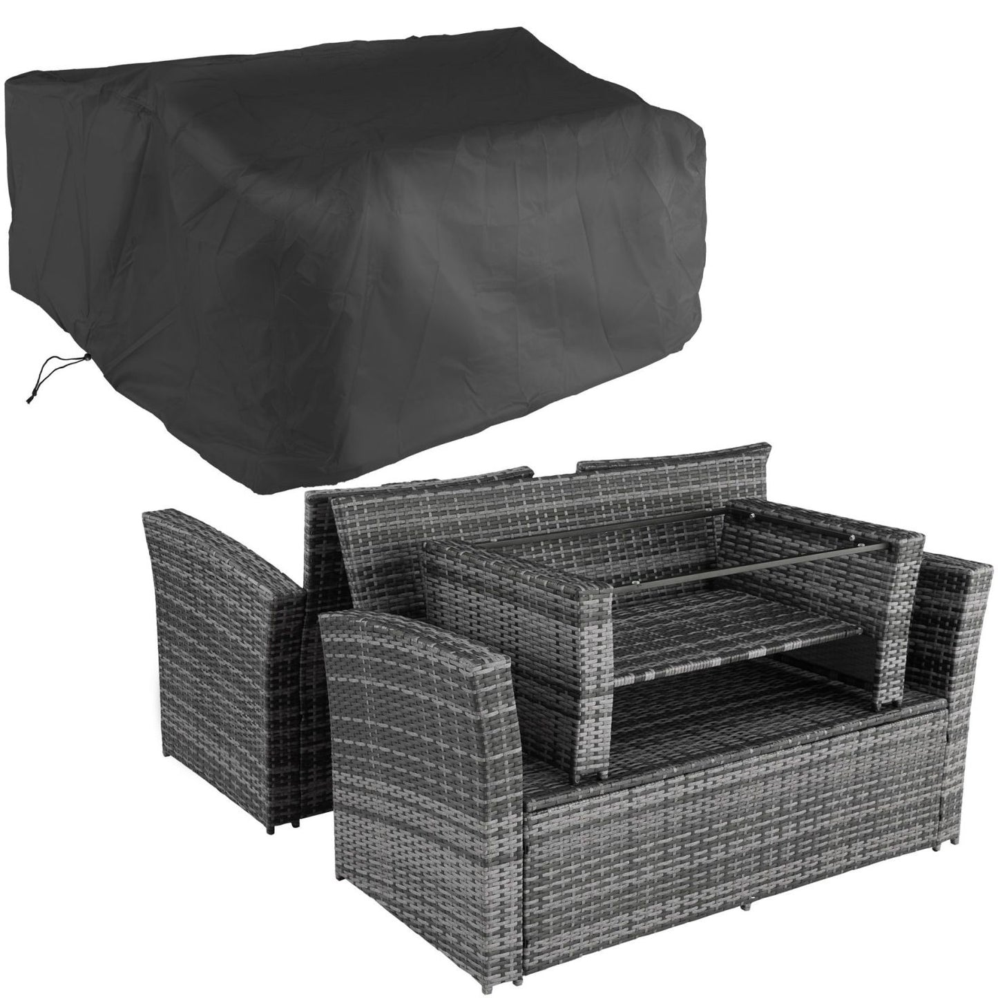 Rattan Sofa Set with Large Storage Compartment