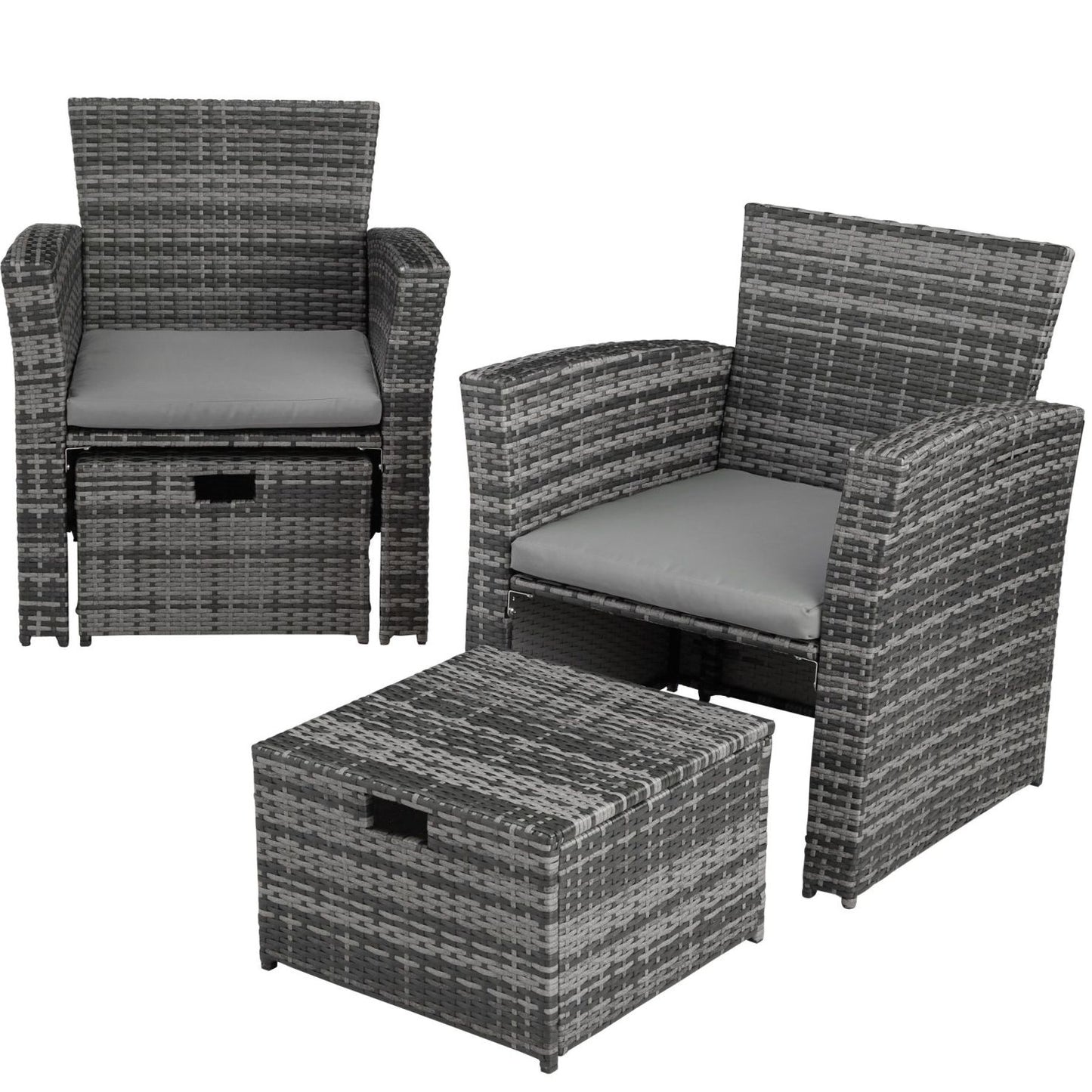 Rattan Sofa Set with Large Storage Compartment