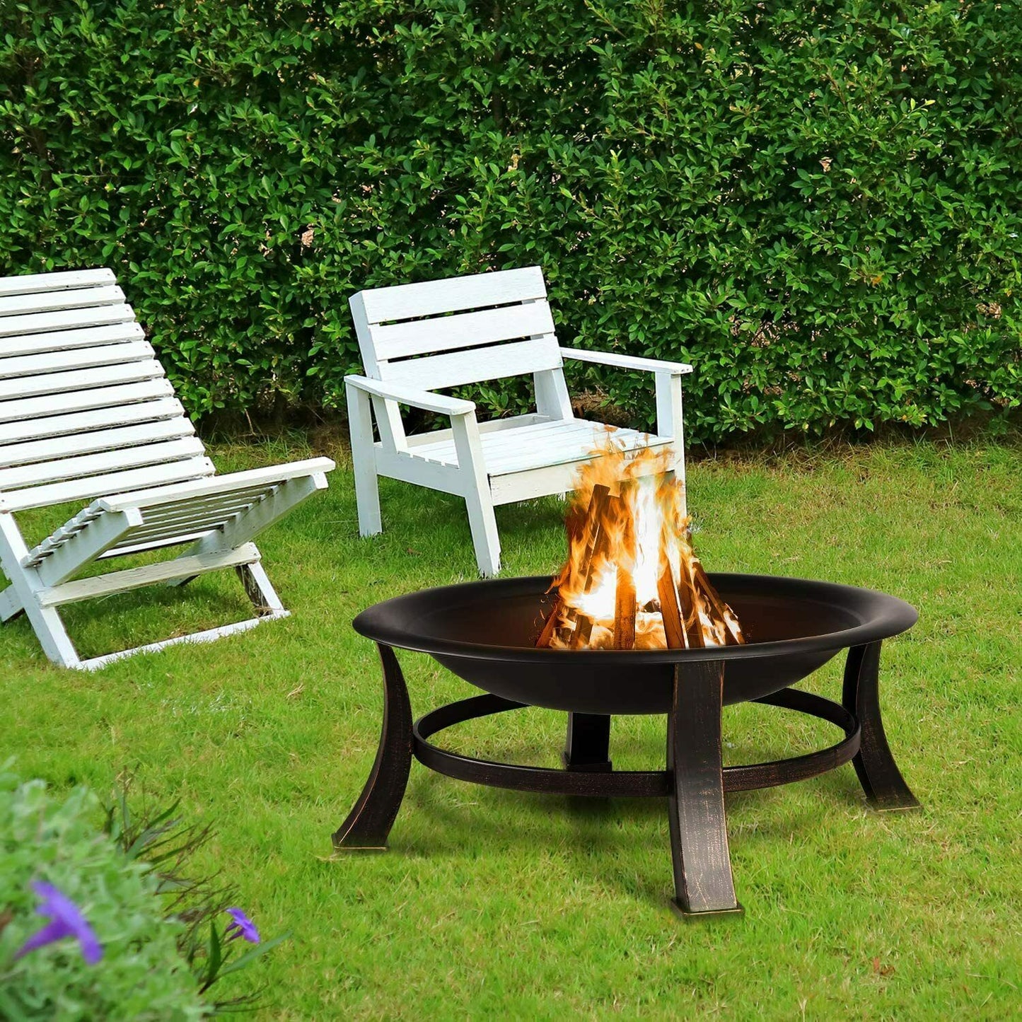 Wood Burning Steel BBQ Grill Fire Pit